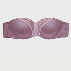 Victoria's Secret lined strapless lace detail bra